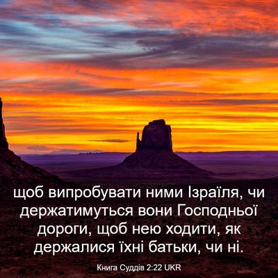 Picture 03 - Книга Суддів 2:22 UKR - щоб випробувати ними - Bible Verse Picture
