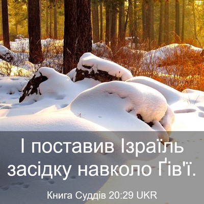 Picture 03 - Книга Суддів 20:29 UKR - І поставив Ізраїль засідку - Bible Verse Picture