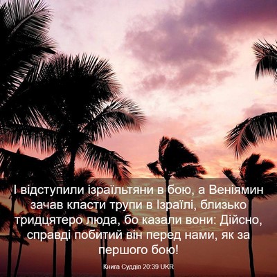 Picture 03 - Книга Суддів 20:39 UKR - І відступили ізраїльтяни в - Bible Verse Picture