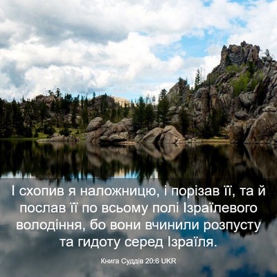 Picture 03 - Книга Суддів 20:6 UKR - І схопив я наложницю, і - Bible Verse Picture
