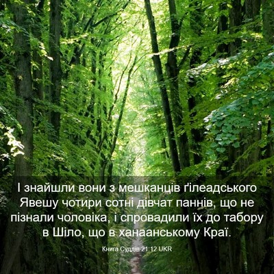 Picture 03 - Книга Суддів 21:12 UKR - І знайшли вони з мешканців - Bible Verse Picture