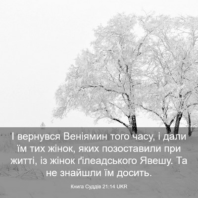 Picture 03 - Книга Суддів 21:14 UKR - І вернувся Веніямин того - Bible Verse Picture