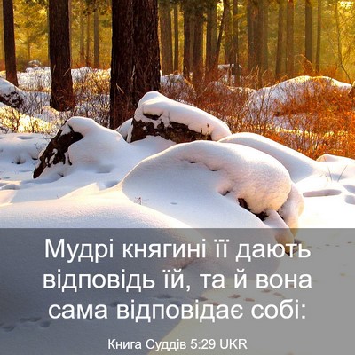 Picture 03 - Книга Суддів 5:29 UKR - Мудрі княгині її дають - Bible Verse Picture