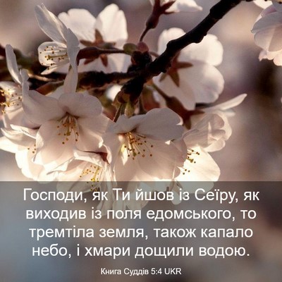 Picture 03 - Книга Суддів 5:4 UKR - Господи, як Ти йшов із - Bible Verse Picture