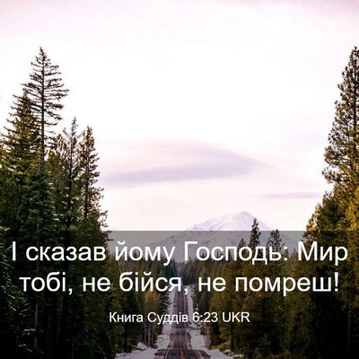 Picture 03 - Книга Суддів 6:23 UKR - І сказав йому Господь: Мир - Bible Verse Picture