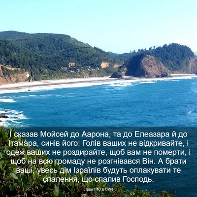 Picture 03 - Левит 10:6 UKR - І сказав Мойсей до Аарона, - Bible Verse Picture