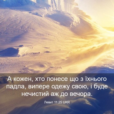 Picture 03 - Левит 11:25 UKR - А кожен, хто понесе що з - Bible Verse Picture
