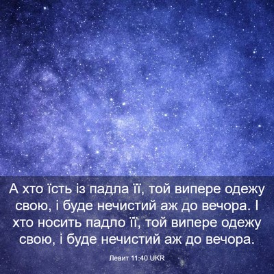 Picture 03 - Левит 11:40 UKR - А хто їсть із падла її, той - Bible Verse Picture