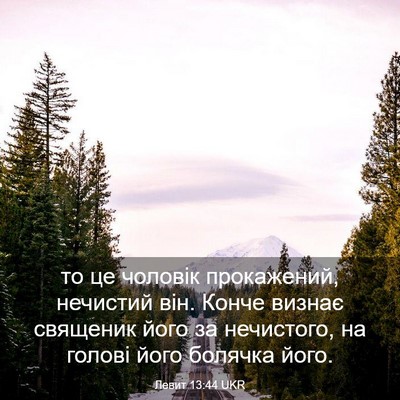 Picture 03 - Левит 13:44 UKR - то це чоловік прокажений, - Bible Verse Picture