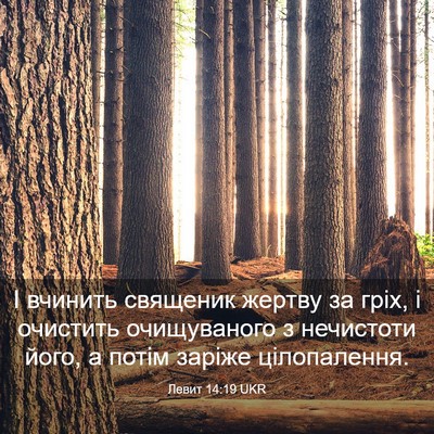 Picture 03 - Левит 14:19 UKR - І вчинить священик жертву - Bible Verse Picture