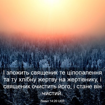 Picture 03 - Левит 14:20 UKR - І зложить священик те - Bible Verse Picture