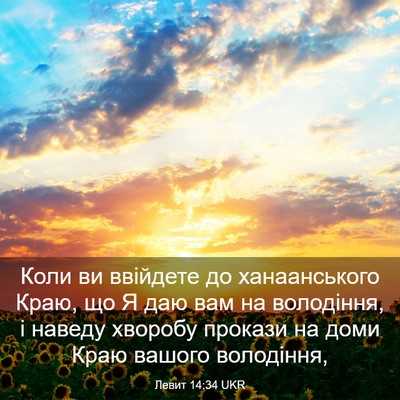 Picture 03 - Левит 14:34 UKR - Коли ви ввійдете до - Bible Verse Picture