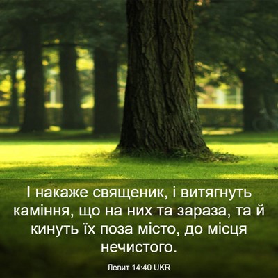 Picture 03 - Левит 14:40 UKR - І накаже священик, і - Bible Verse Picture