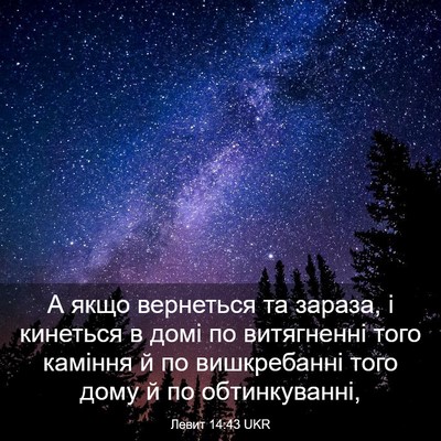 Picture 03 - Левит 14:43 UKR - А якщо вернеться та зараза, - Bible Verse Picture