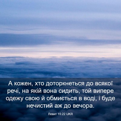 Picture 03 - Левит 15:22 UKR - А кожен, хто доторкнеться - Bible Verse Picture