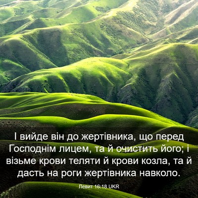Picture 03 - Левит 16:18 UKR - І вийде він до жертівника, - Bible Verse Picture