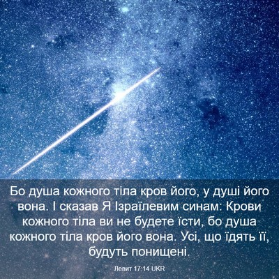 Picture 03 - Левит 17:14 UKR - Бо душа кожного тіла кров - Bible Verse Picture