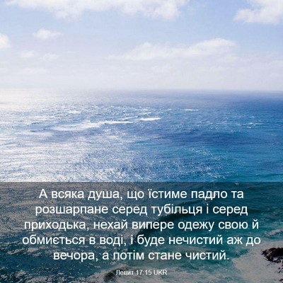 Picture 03 - Левит 17:15 UKR - А всяка душа, що їстиме - Bible Verse Picture
