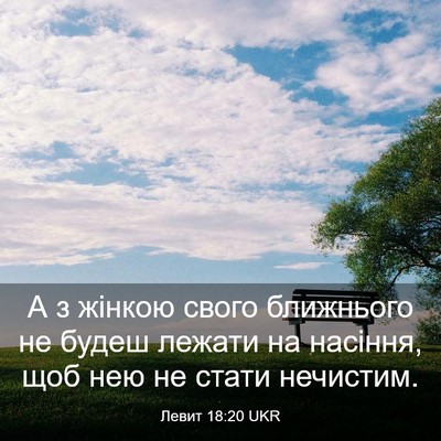 Picture 03 - Левит 18:20 UKR - А з жінкою свого ближнього - Bible Verse Picture
