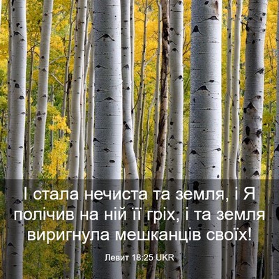 Picture 03 - Левит 18:25 UKR - І стала нечиста та земля, і - Bible Verse Picture