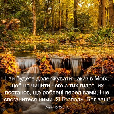 Picture 03 - Левит 18:30 UKR - І ви будете додержувати - Bible Verse Picture