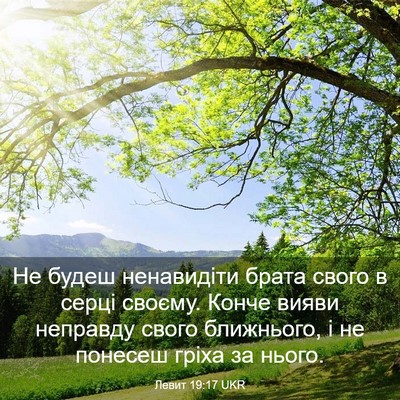 Picture 03 - Левит 19:17 UKR - Не будеш ненавидіти брата - Bible Verse Picture