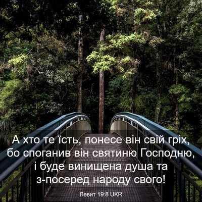 Picture 03 - Левит 19:8 UKR - А хто те їсть, понесе він - Bible Verse Picture
