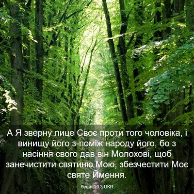 Picture 03 - Левит 20:3 UKR - А Я зверну лице Своє проти - Bible Verse Picture