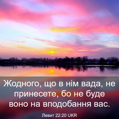 Picture 03 - Левит 22:20 UKR - Жодного, що в нім вада, не - Bible Verse Picture