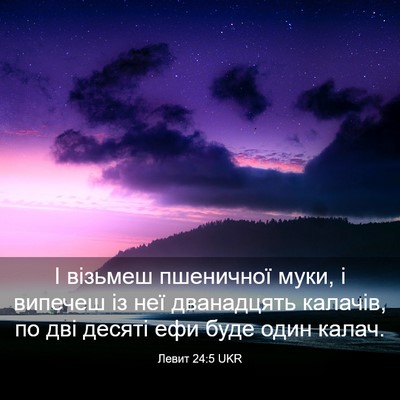 Picture 03 - Левит 24:5 UKR - І візьмеш пшеничної муки, і - Bible Verse Picture