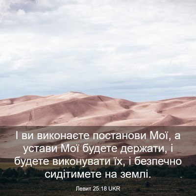 Picture 03 - Левит 25:18 UKR - І ви виконаєте постанови - Bible Verse Picture