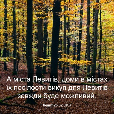 Picture 03 - Левит 25:32 UKR - А міста Левитів, доми в - Bible Verse Picture