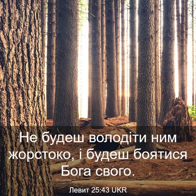 Picture 03 - Левит 25:43 UKR - Не будеш володіти ним - Bible Verse Picture