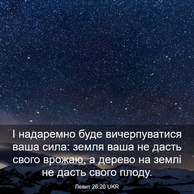 Picture 03 - Левит 26:20 UKR - І надаремно буде - Bible Verse Picture