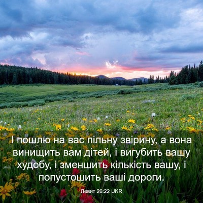 Picture 03 - Левит 26:22 UKR - І пошлю на вас пільну - Bible Verse Picture