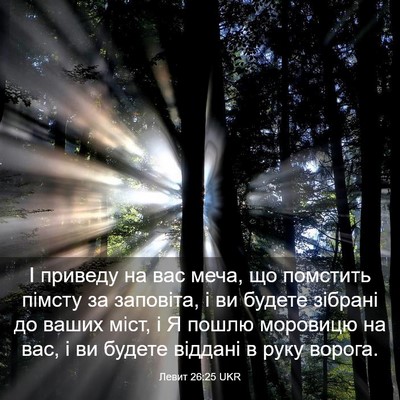Picture 03 - Левит 26:25 UKR - І приведу на вас меча, що - Bible Verse Picture