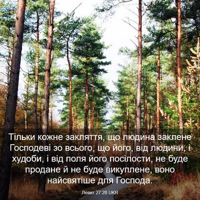Picture 03 - Левит 27:28 UKR - Тільки кожне закляття, що - Bible Verse Picture