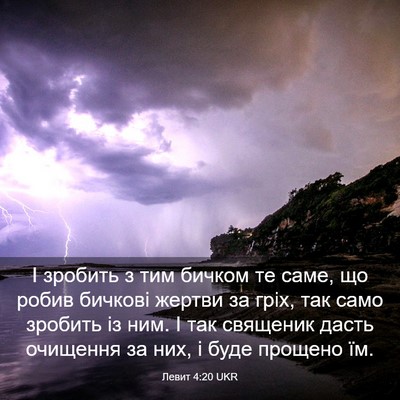 Picture 03 - Левит 4:20 UKR - І зробить з тим бичком те - Bible Verse Picture
