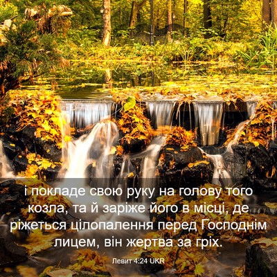 Picture 03 - Левит 4:24 UKR - і покладе свою руку на - Bible Verse Picture