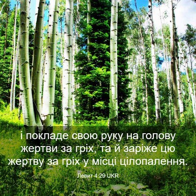 Picture 03 - Левит 4:29 UKR - і покладе свою руку на - Bible Verse Picture