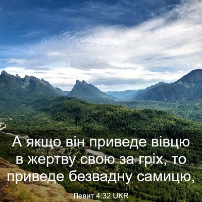 Picture 03 - Левит 4:32 UKR - А якщо він приведе вівцю в - Bible Verse Picture