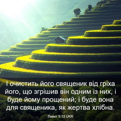 Picture 03 - Левит 5:13 UKR - І очистить його священик - Bible Verse Picture