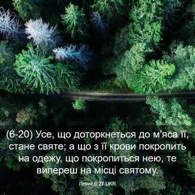 Picture 03 - Левит 6:27 UKR - (6-20) Усе, що доторкнеться до - Bible Verse Picture