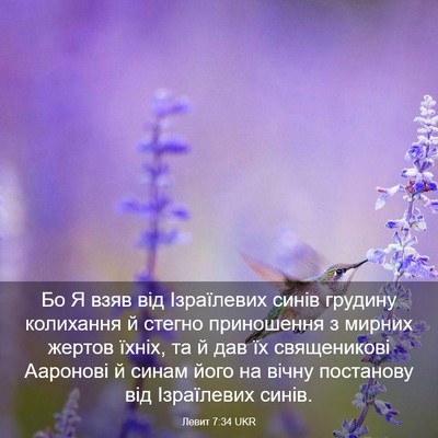 Picture 03 - Левит 7:34 UKR - Бо Я взяв від Ізраїлевих - Bible Verse Picture