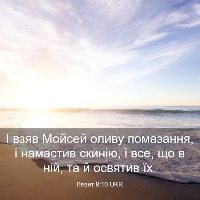 Picture 03 - Левит 8:10 UKR - І взяв Мойсей оливу - Bible Verse Picture