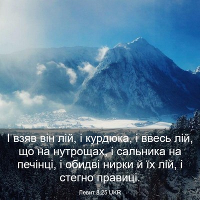 Picture 03 - Левит 8:25 UKR - І взяв він лій, і курдюка, і - Bible Verse Picture