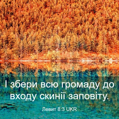 Picture 03 - Левит 8:3 UKR - І збери всю громаду до - Bible Verse Picture