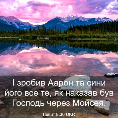Picture 03 - Левит 8:36 UKR - І зробив Аарон та сини його - Bible Verse Picture