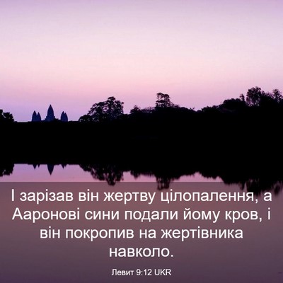 Picture 03 - Левит 9:12 UKR - І зарізав він жертву - Bible Verse Picture
