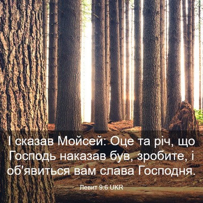 Picture 03 - Левит 9:6 UKR - І сказав Мойсей: Оце та річ, - Bible Verse Picture
